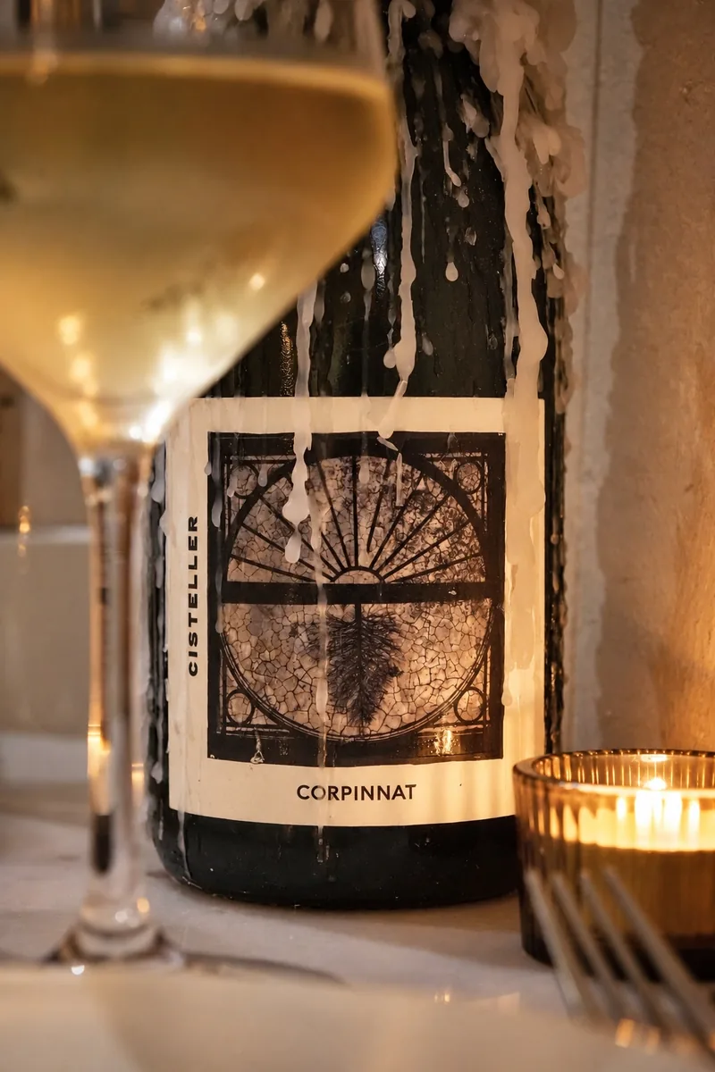 Vino y luz de velas